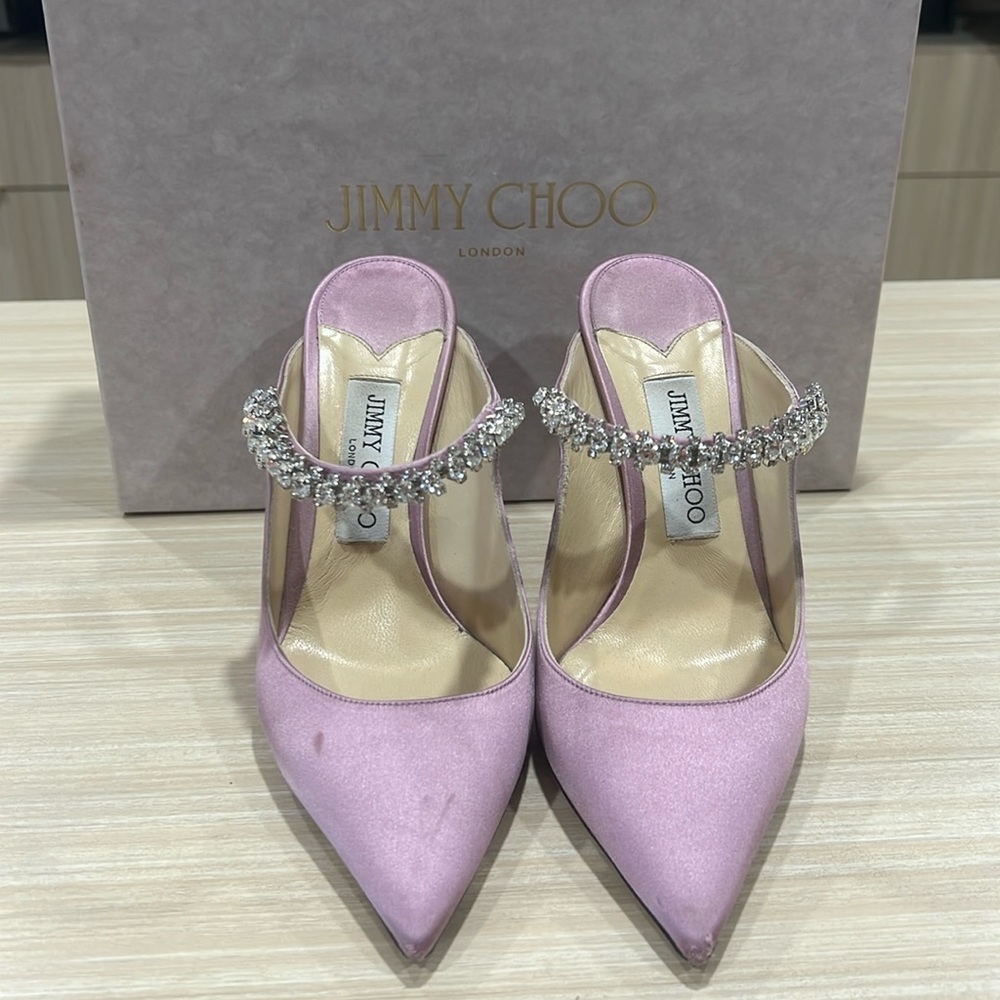 Jimmy Choo Satin Lilac pumps size 38.5